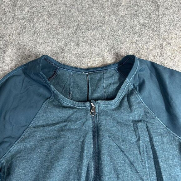 Lululemon Spincity Top Womens 6 Cycling Half Zip 3/4 Sleeve Turquoise Athletic - Picture 3 of 8